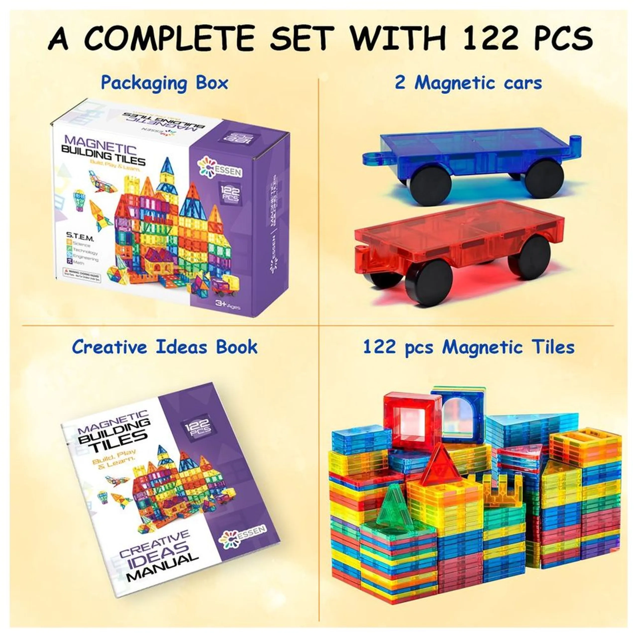 Magnetic Tiles - 122 pcs