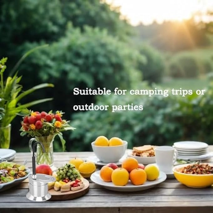 Compact Aluminum Alloy Coffee Pot - 50Ml Portable Stovetop Single Spout