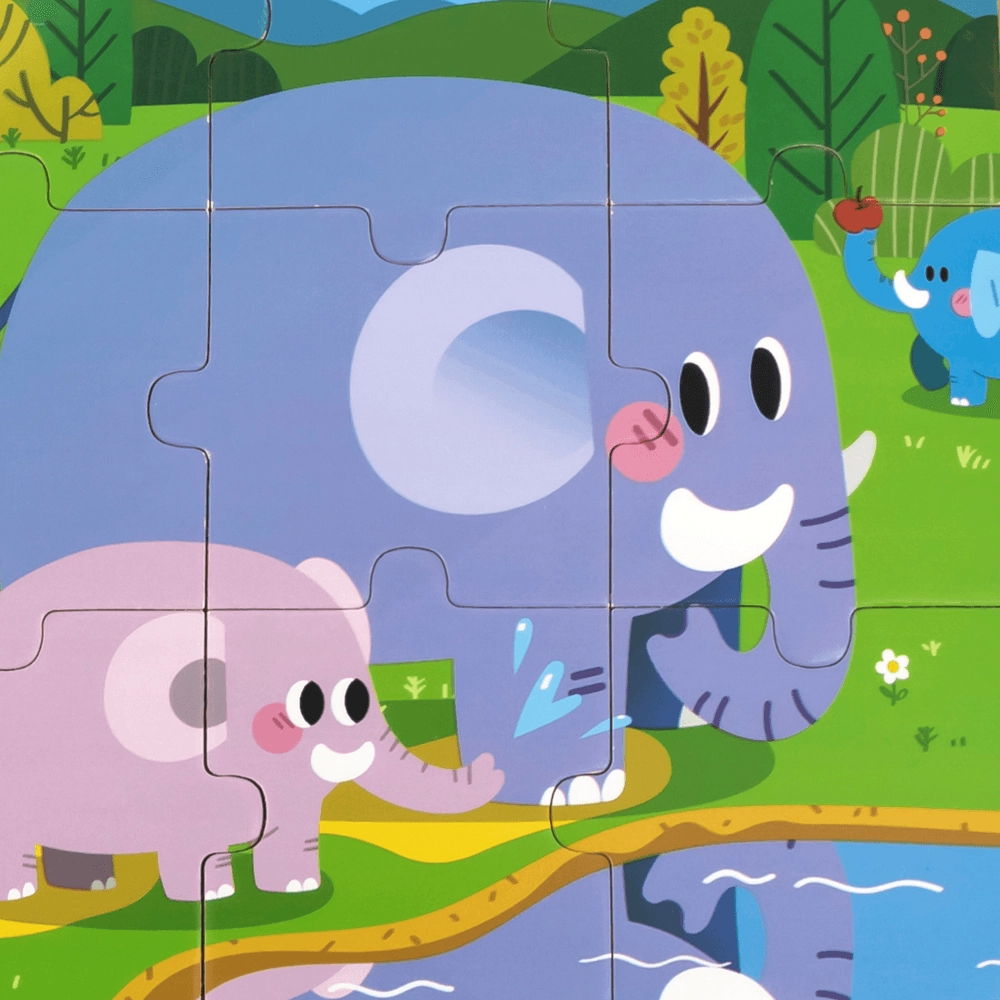 Elephant Wooden Puzzle (29464294-44626) - 9 pcs