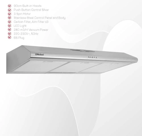 Builtin - Hoods - Stainless Steel 90cm Halogen Lights