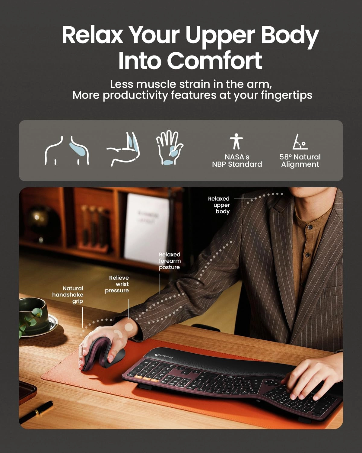 EM11 NL Ergonomic Vertical Mouse - Wireless