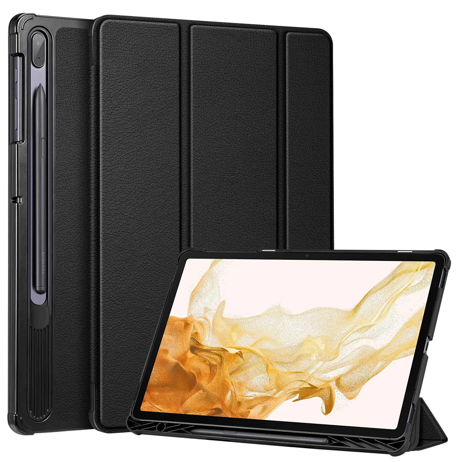 Fintie Tri-Fold Stand Case with S Pen Holder for Galaxy Tab S8 Plus 12.4-inch (2022), Galaxy Tab S7 FE 12.4-inch (2021), Galaxy Tab S7 Plus 12.4-inch (2020)