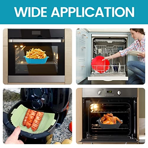 Silicone Air Fryer Liners - 7.8Inches 2 Pcs Silicone Brush