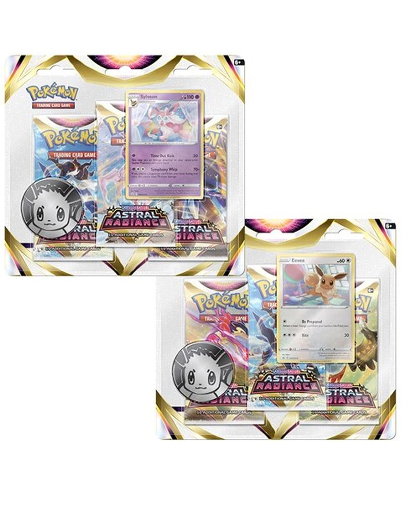 Pokémon Astral Radiance Booster Pack - 3-Pack + Eevee Promo Card - Holo + Eevee Coin - Collectible