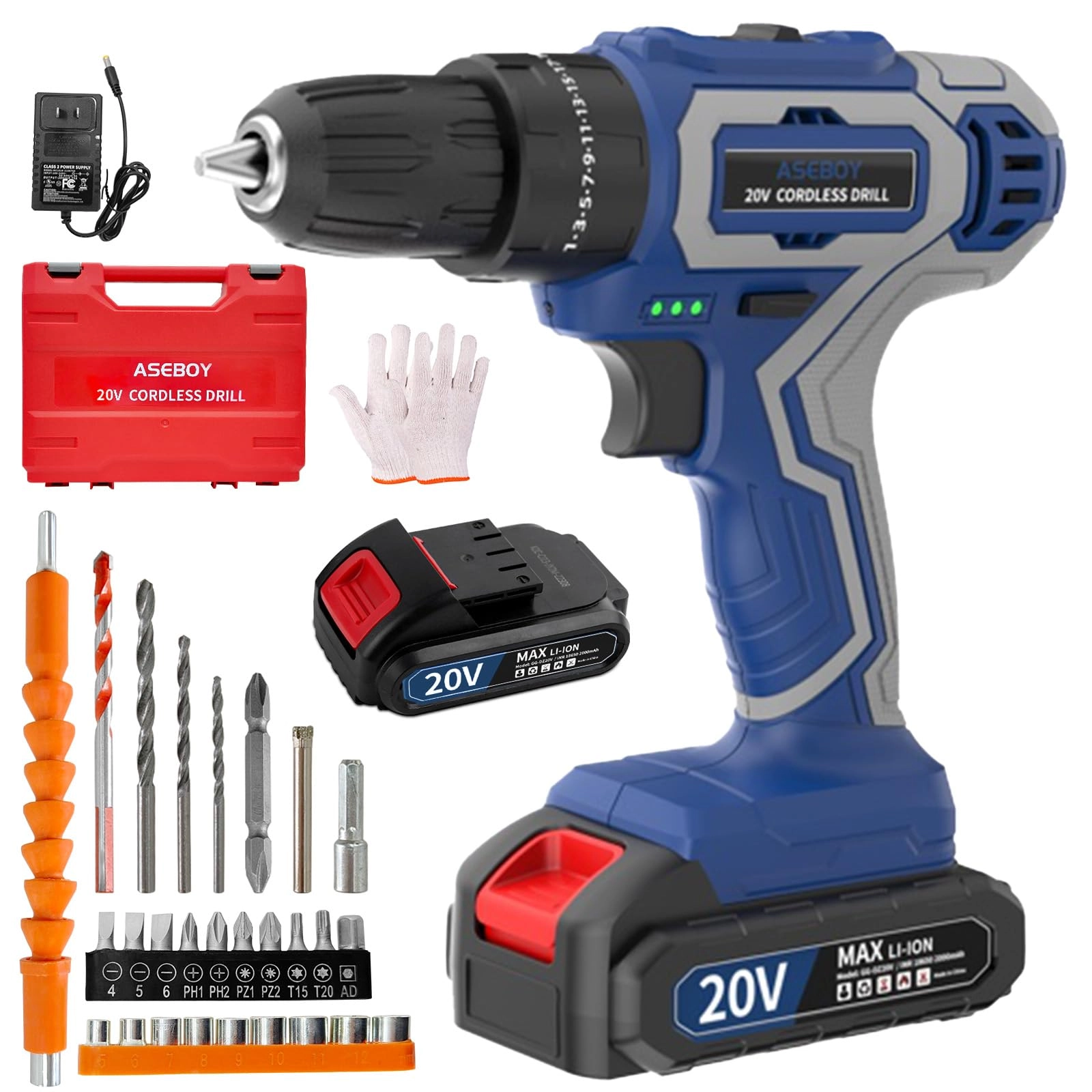 Aseboy Cordless Power Drill - 21V 1650 RPM