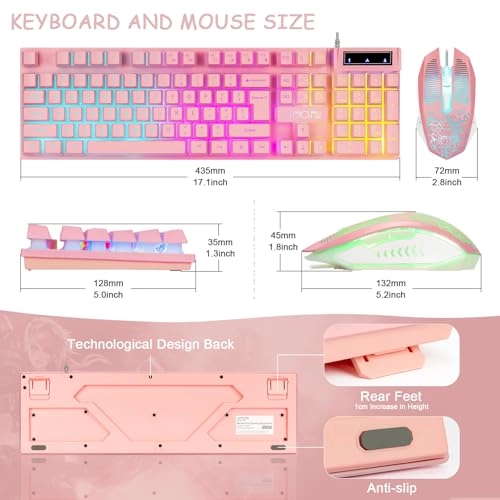 Gaming Wireless Keyboard and Mouse - Wired/Wireless