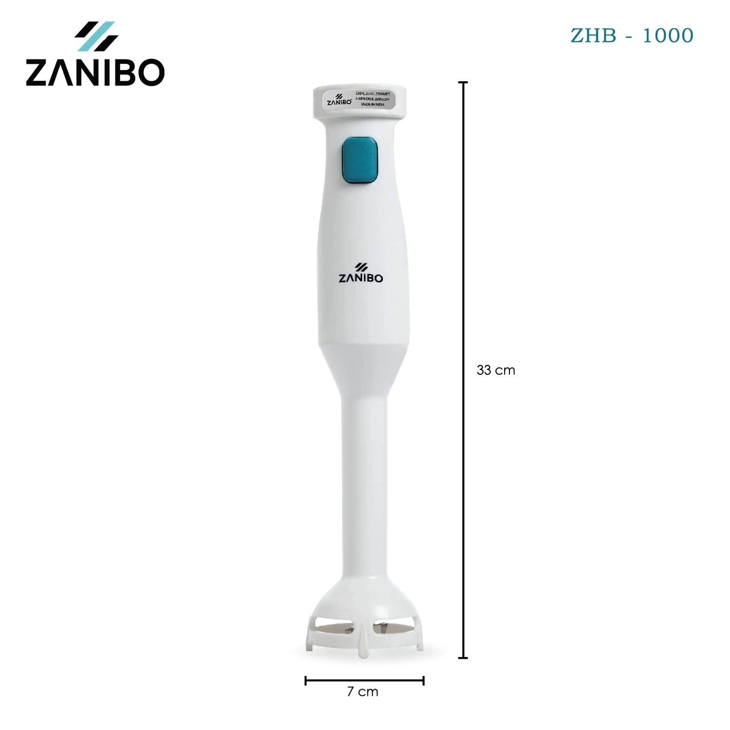 Electric Hand Blender - Copper Motor Variable Turbo Speed Stainless Steel Blades