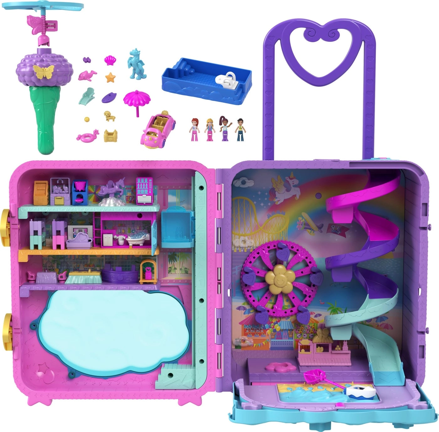 Polly Pocket Polly Doll - 3-inch + Lila Doll + Shani Doll + Nicolas Wells Doll Ages 4+