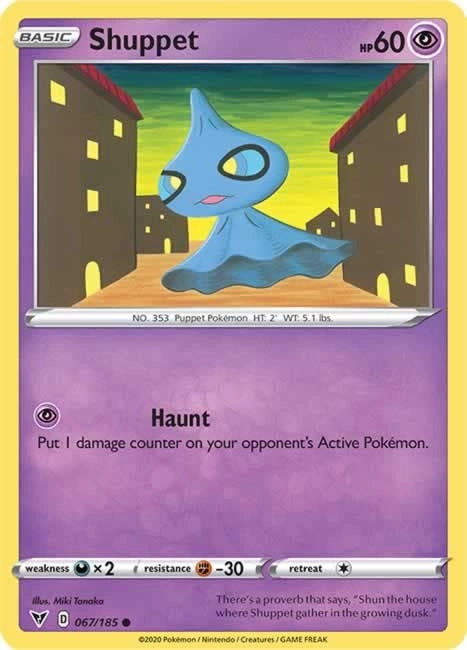 Pokémon Shuppet 067/185 - 1pcs English + Toploader