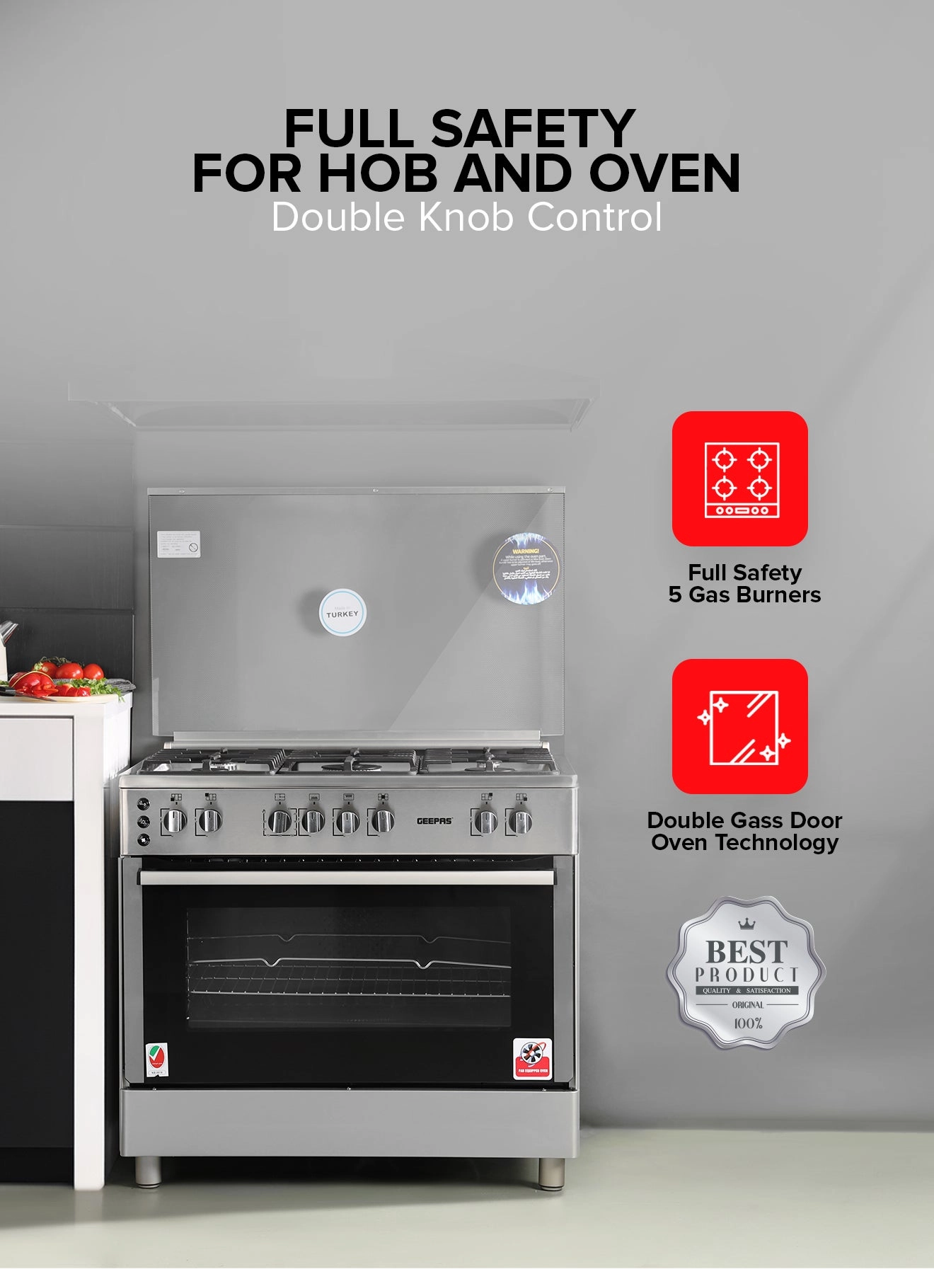 GCR9077FTCST GAS Cooker