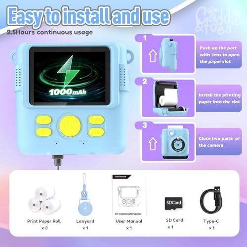 DC-C001 - 2.4 Inch Screen Instant Print Purple