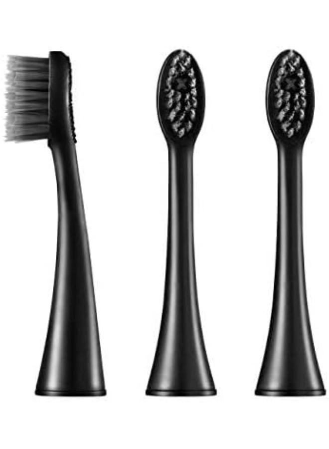 Replacement Heads - 3-Pack Black Ultra Soft Bristles