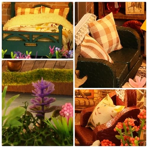 Miniature House Kit - with Light DIY Wood Plastic