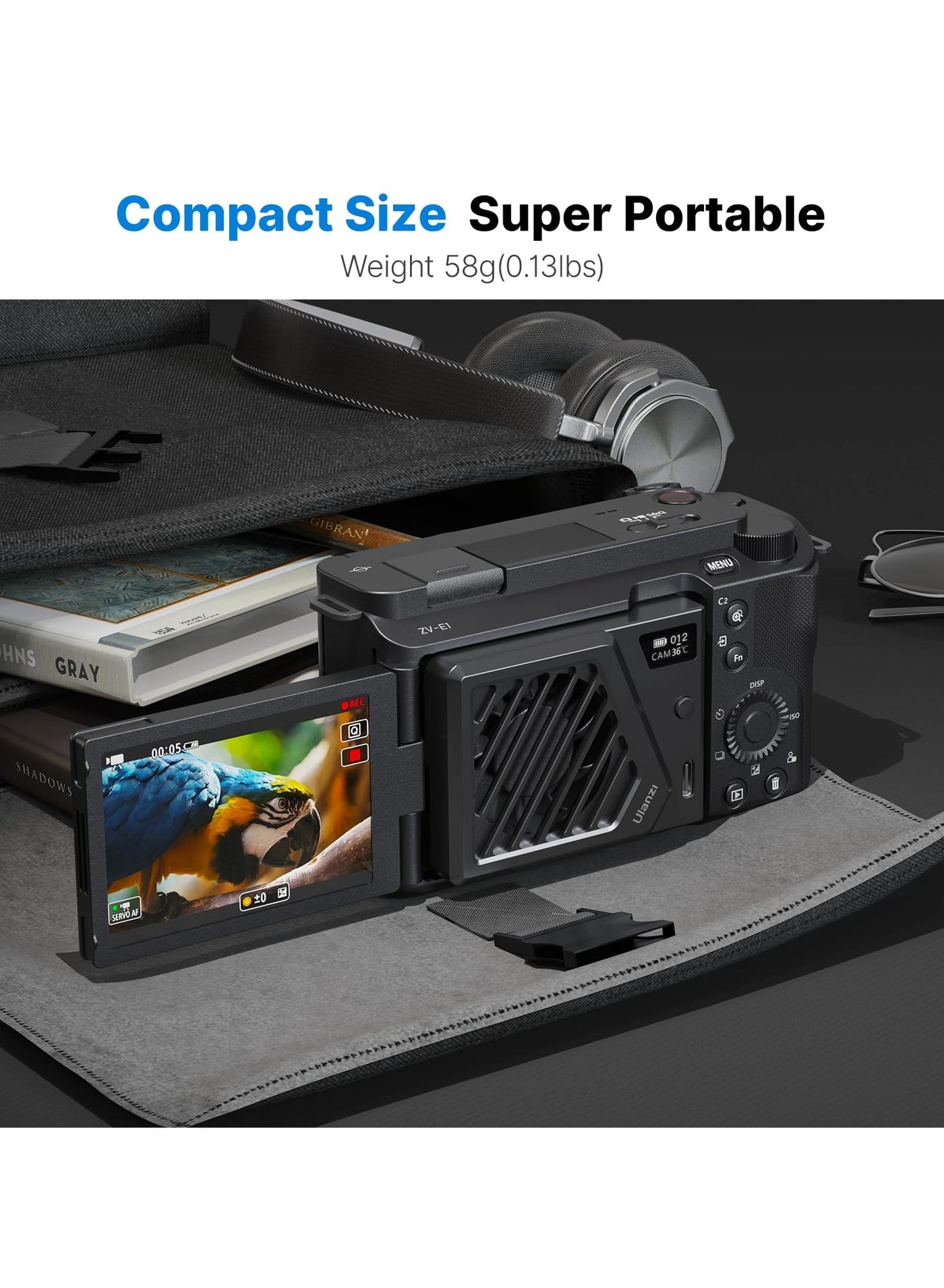 Camera Cooling Fan - Black 200mAh Type-C