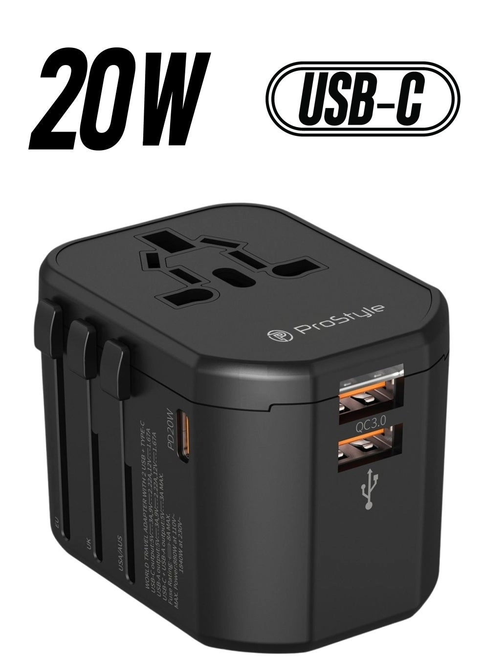 Prostyle Universal Travel Adapter - 20W