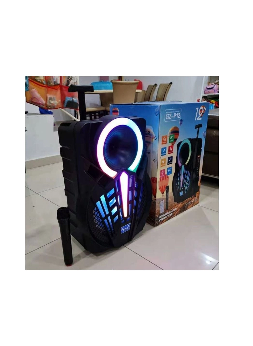 GZ-P12 - TWS 12 Inch Portable Trolley Speaker