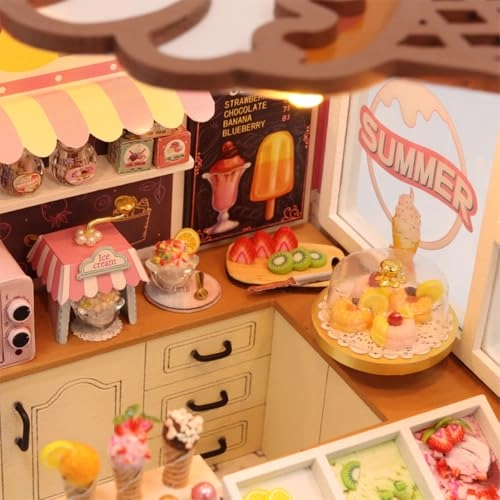 DIY Miniature Dollhouse Kit - Happiness Ice Cream Shop 1:24