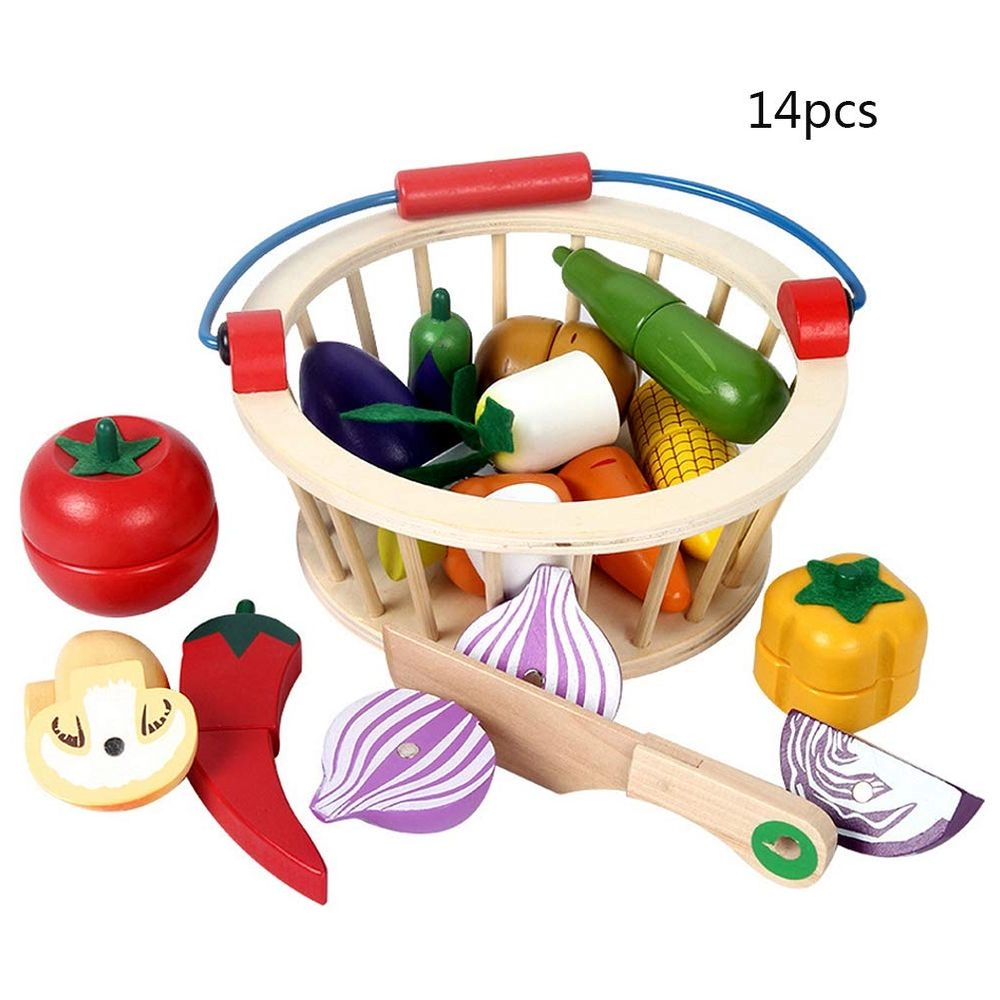 Kid's Fruits & Vegetables In Basket Toy Set - 3+ 28 pieces