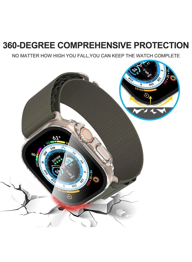 Screen Protector Case for Apple Watch Ultra - Tempered Glass Full Coverage