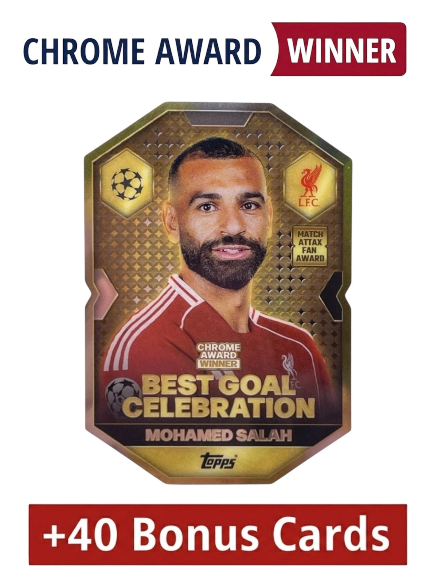 Topps Match Attax 25/26 Chrome Award Mohamed Salah + Bonus Cards - 40 pcs