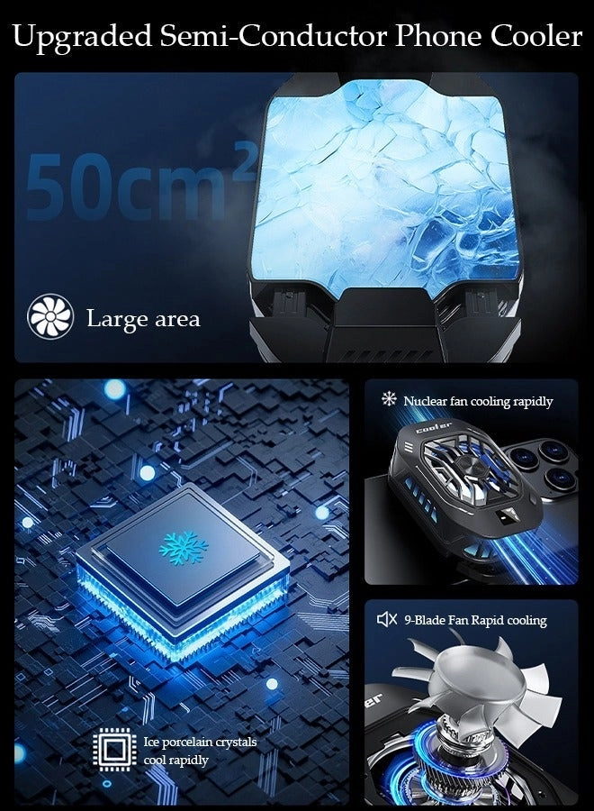 Phone Cooler - Semiconductor Cooling Chip 3-Gear Adjustable Stand