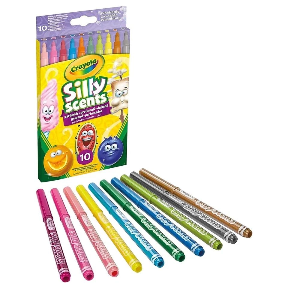Crayola Silly Scents Slim Washable Markers - 10 Multi Colour