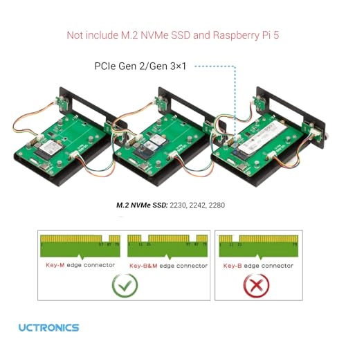 M.2 NVMe SSD Base for Pi5 + SATA Shield for Pi4 + Safe Shutdown + 0.96" Color LCD