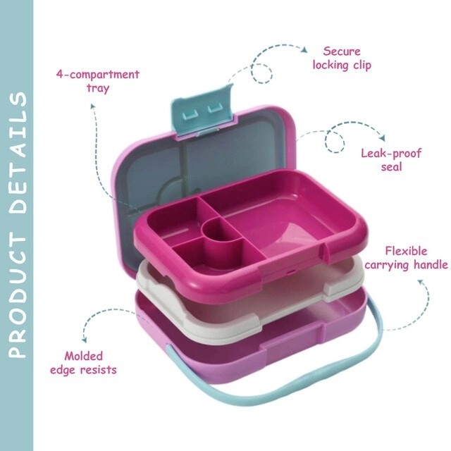 6 & 4 Convertible Bento Lunch Box - Butterfly Purple