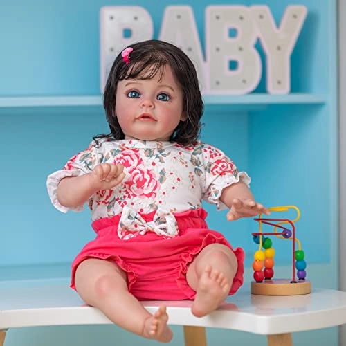 Sue-Sue Reborn Doll - 24 Inch (61 cm) hand-rooted fibre hair Blue Eyes