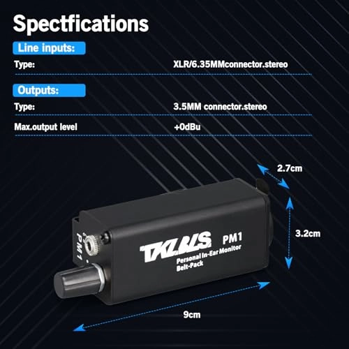 In Ear Monitor Amplifier - Stereo/Mono Switch XLR and TRS Input 3.5mm Output