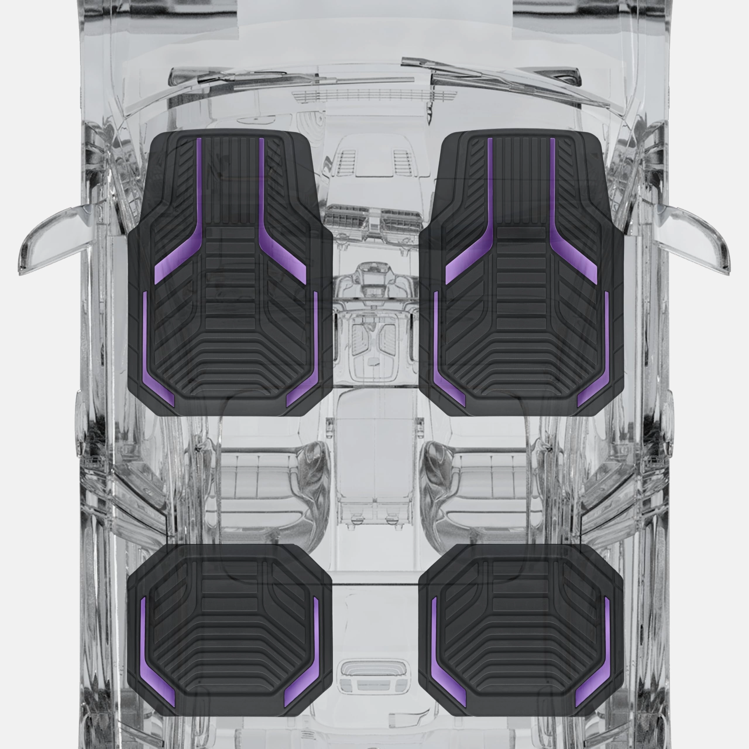 Heavy Duty Rubber Floor Mats - Pink Universal Fit