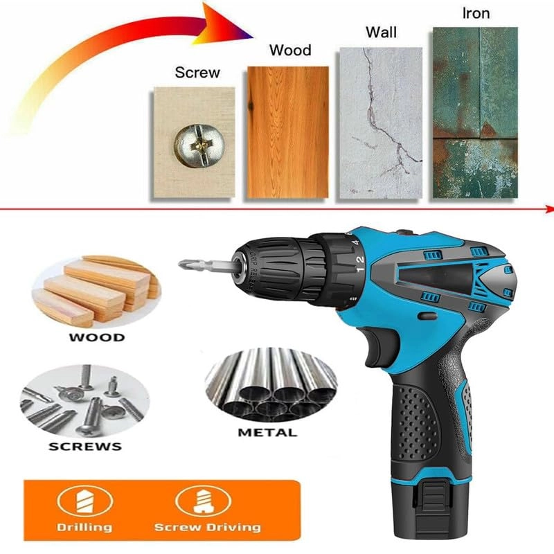 12V Liion Dual Speed Keyless Chuck Drill - 1.5Ah