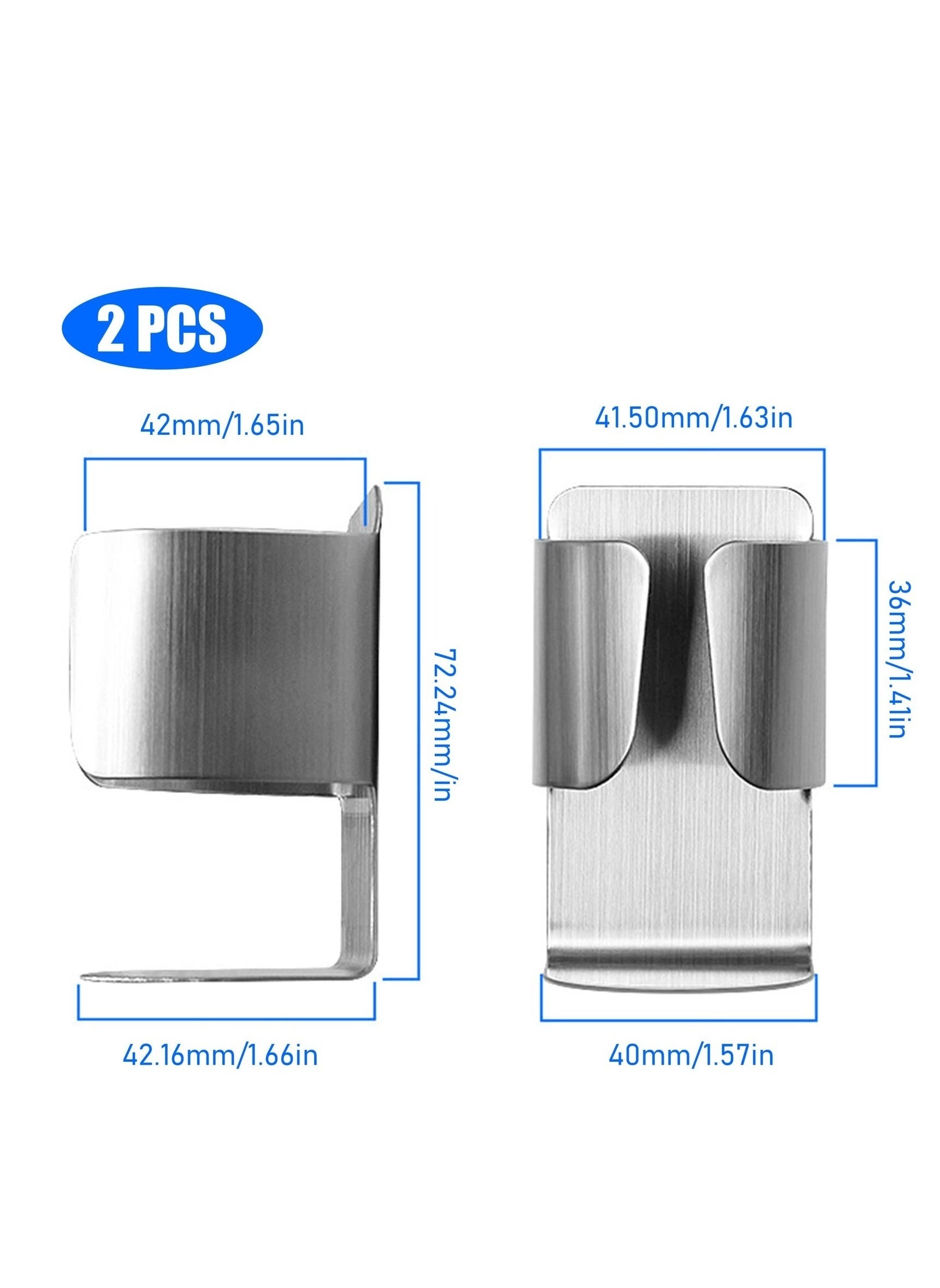 Stainless Steel Toothbrush Holder - 2 Wall-mounted