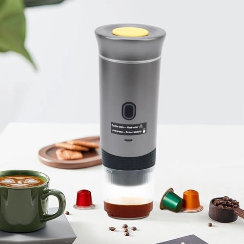 Portable Capsules Coffee Maker - 120mL ground coffee or capsules