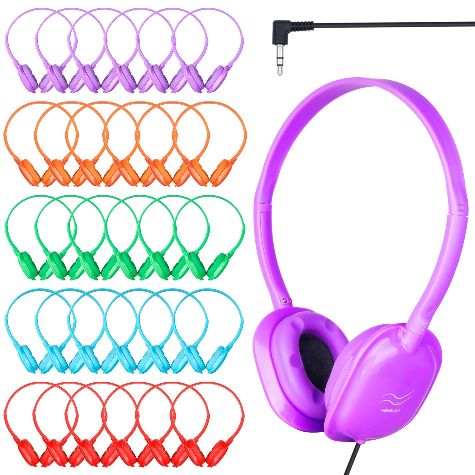 MENGLALA Classroom Kids Headphones Wired Headphone 20 Pack