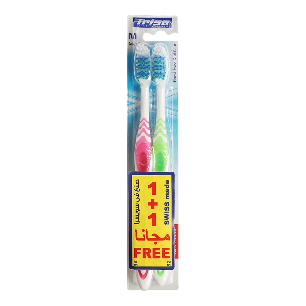 Trisa Flexible Medium Toothbrush 2-Piece Pack