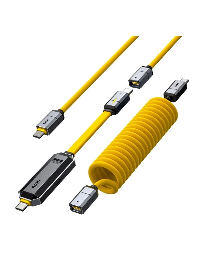 AOHI Magflash Cable 240W USB-C to USB-C 0.2m + Extension Cable 240W USB-C to USB-C 1.3m + Spring Cable 240W USB-C to USB-C 1.9m (3-Pack)