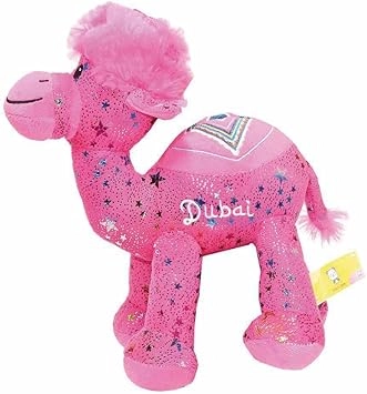 FITTO Camel Stuffed Plush Toy - 20 cm Pink Cotton