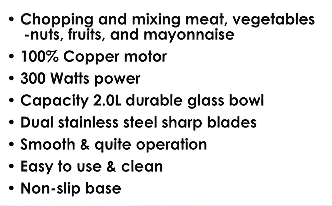 Electric Food Chopper - 2L