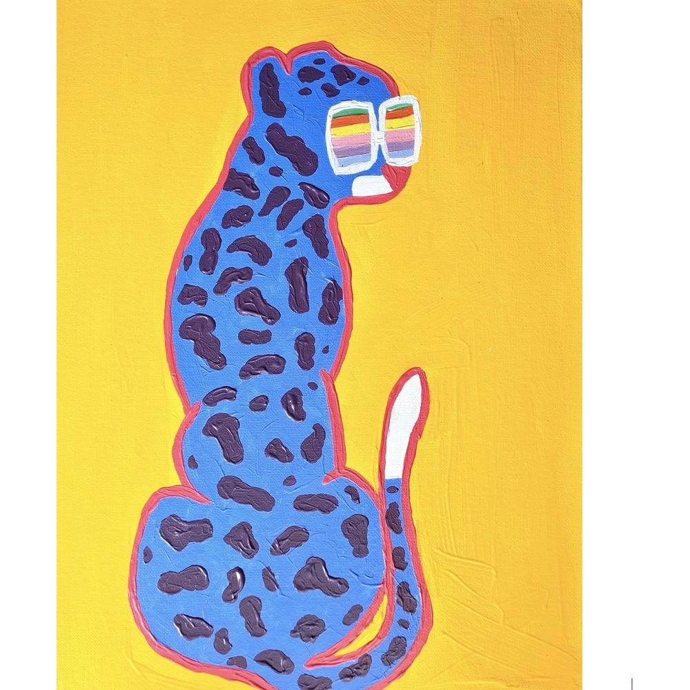 KIDZ LOVE ART Funky Cheetah - Seven 75ml paint tubes Three high quality paint brushes