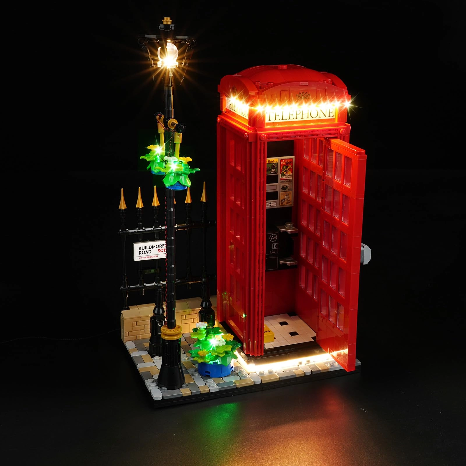 yinaikeji LED Lighting Kit for Lego Ideas Red London Telephone Box - Compatible with 21347 LED