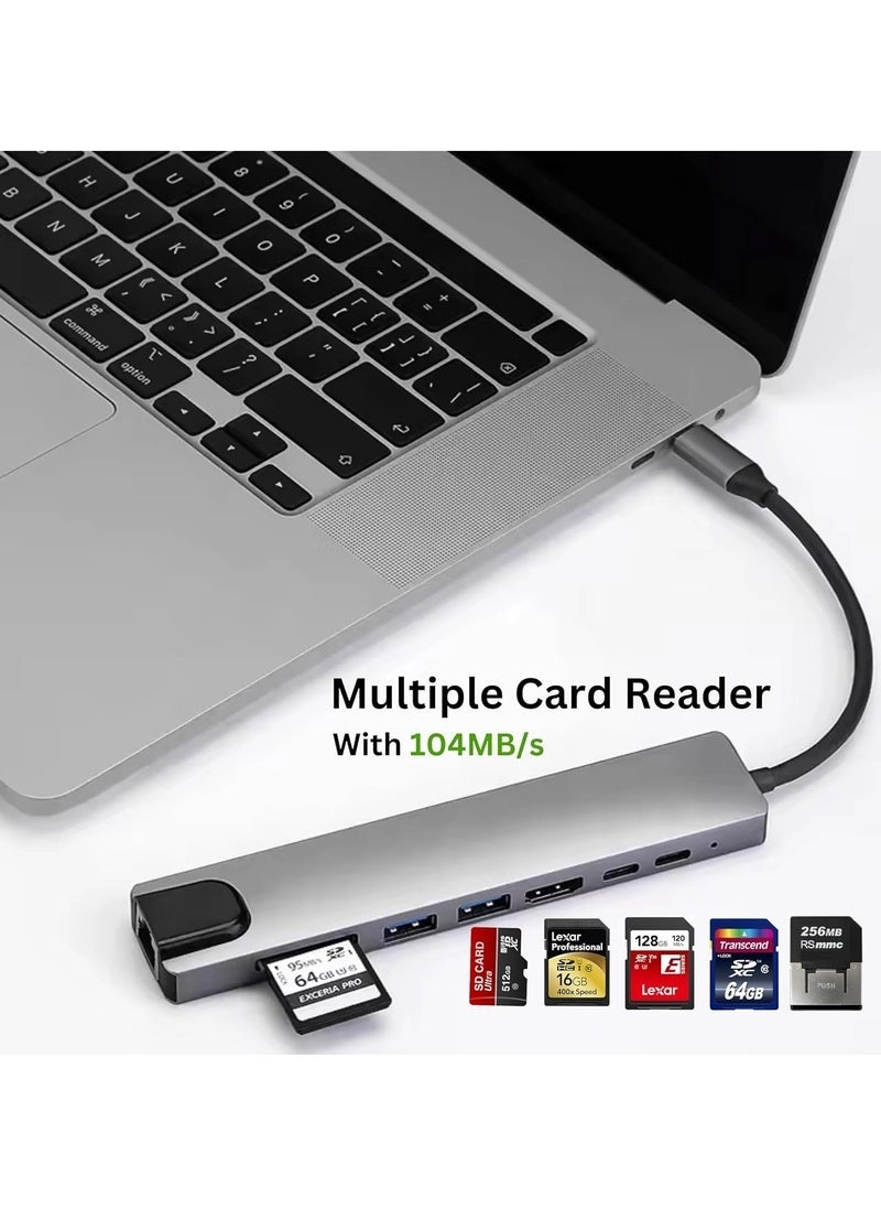 USB-C Multiport Hub Adapter - 4K HDMI Gigabit Ethernet