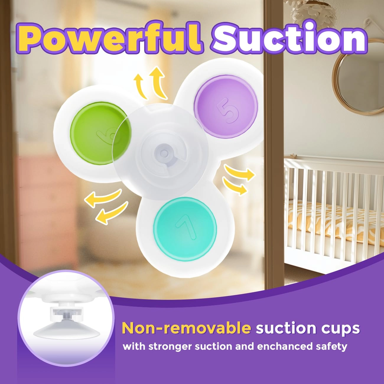 TWM - 3PCS Pop Suction Cup Spinner Toys Colorful