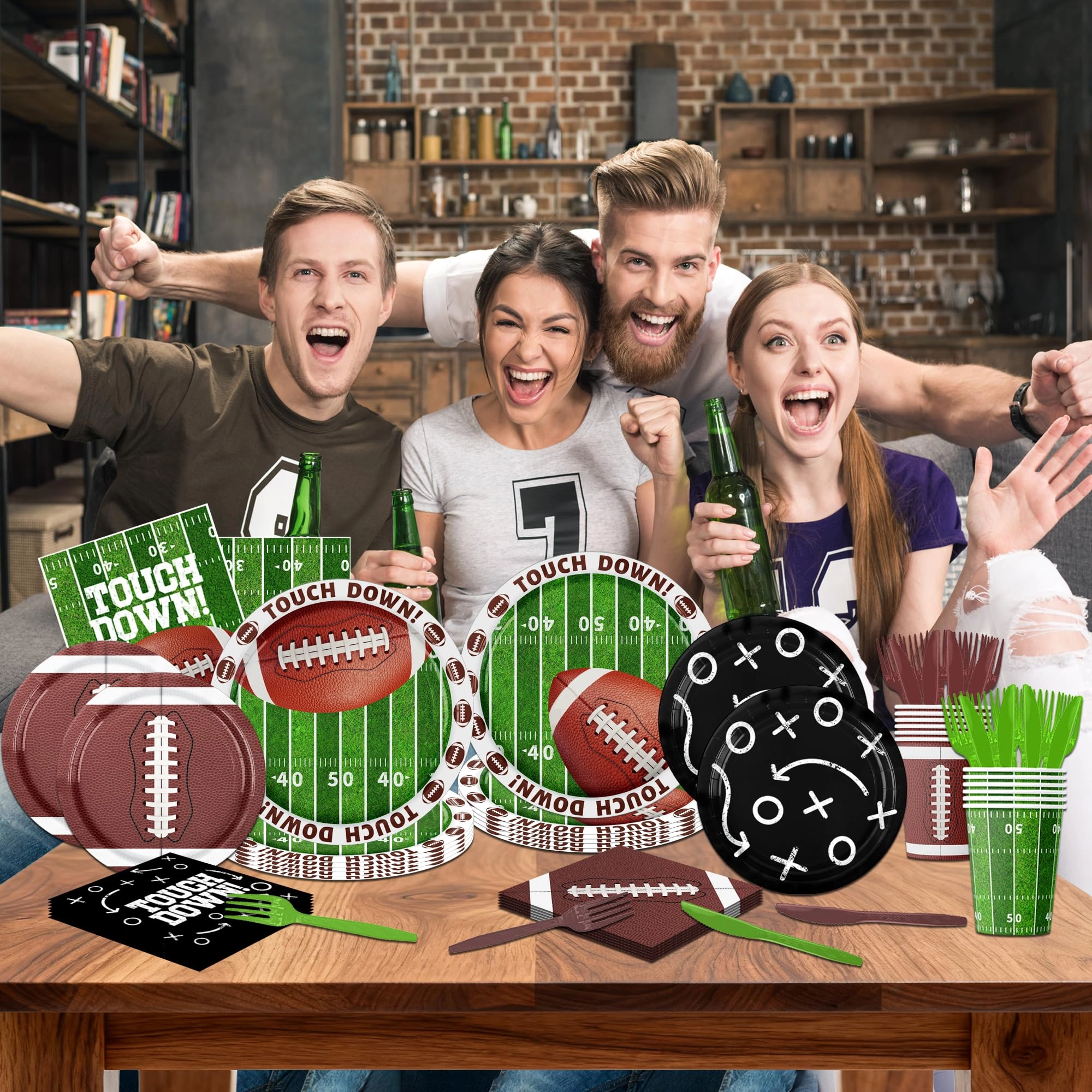 Football Party Decorations Tableware - 168pcs