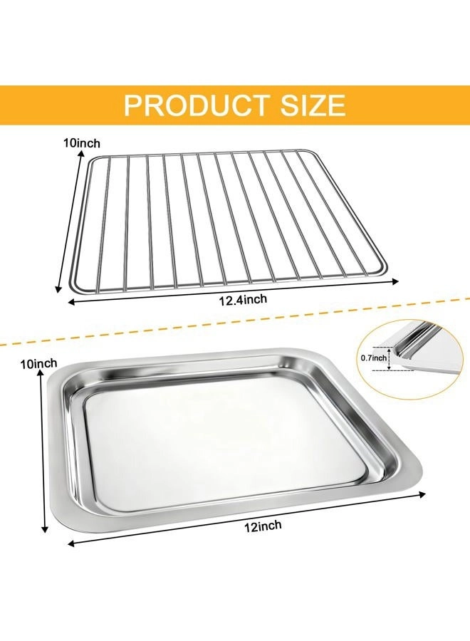 Air Fryer Grill Pan - 12''×10'' + Air Fryer Wire Rack - 12.4''×10''