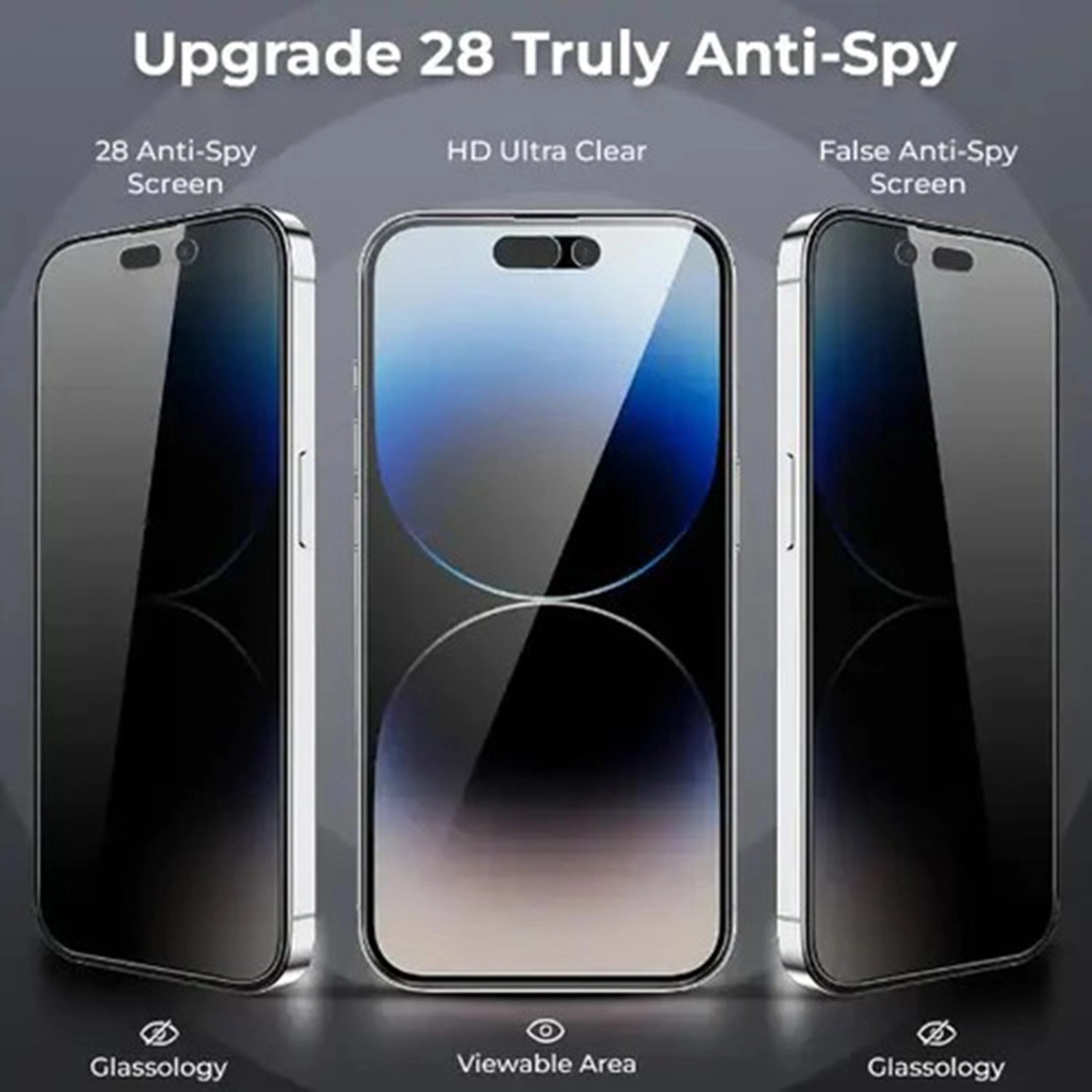 Privacy Screen Protector iPhone 16 Plus - 9H Hardness Tempered Glass