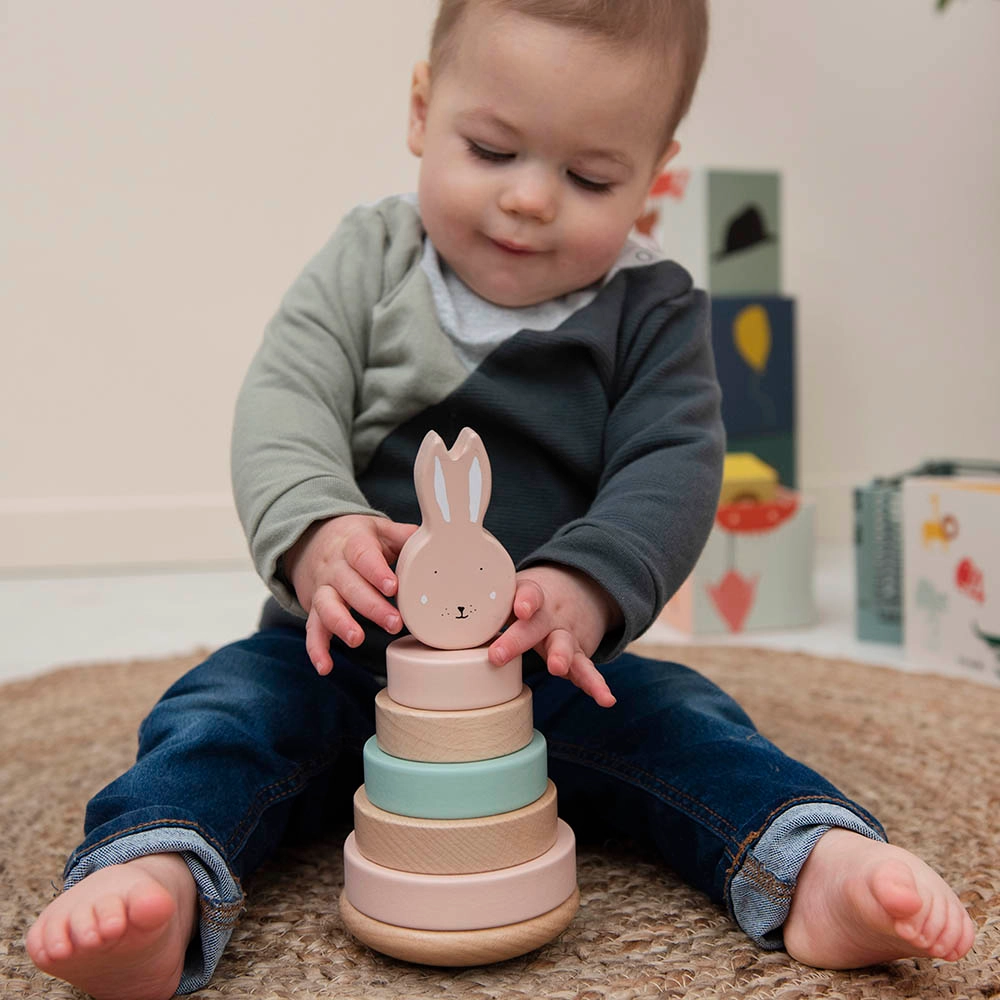 Wooden Stacking Toy Mrs. Rabbit - Suitable for 12 months and above