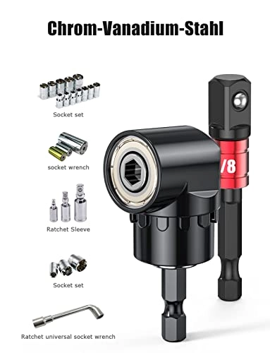 Angle Drill Attachment - 105° 1/4 Inch 3/8 Inch 1/2 Inch