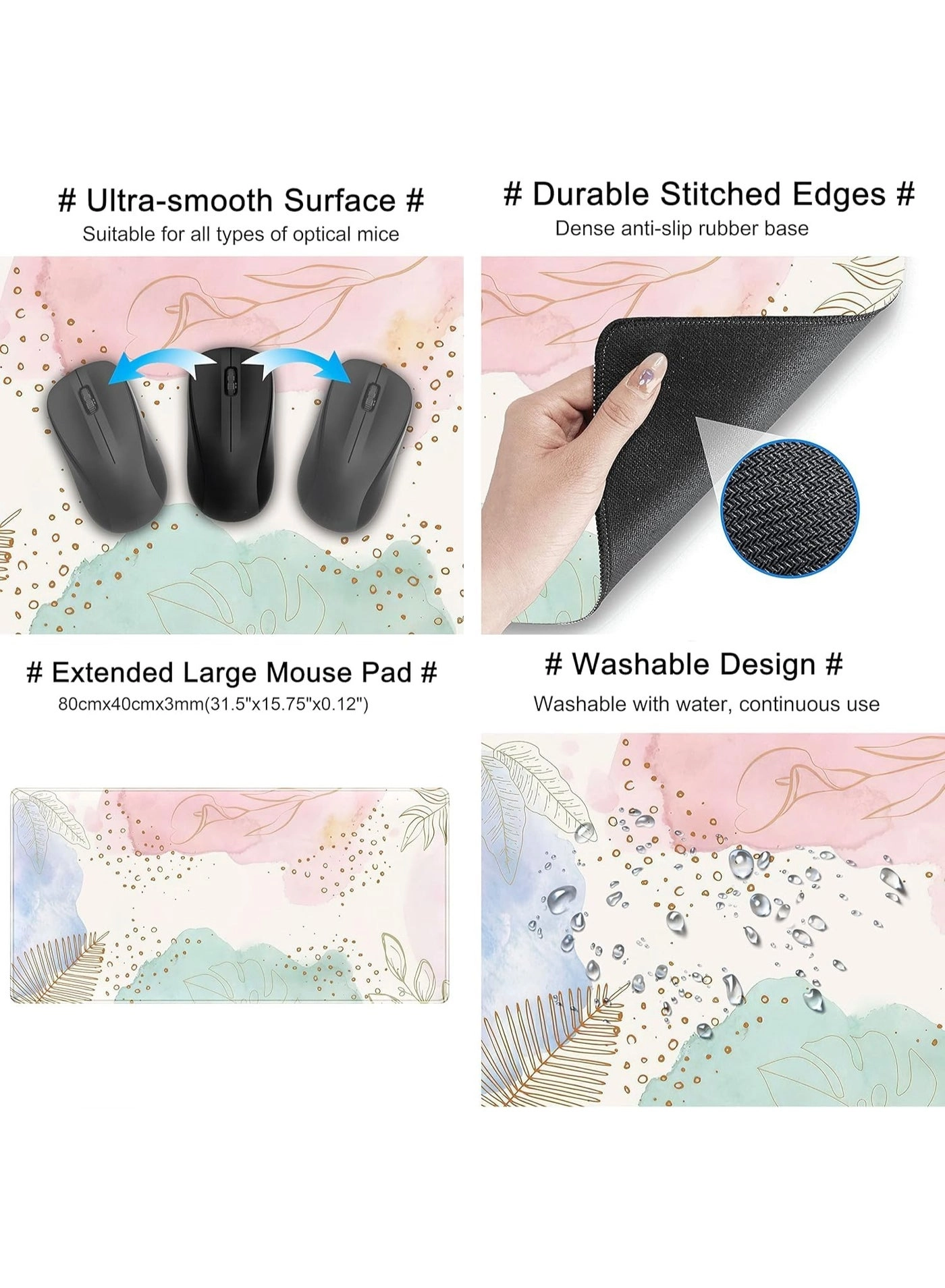 Boho Lycra Gaming Mouse Pad - 80x40 cm