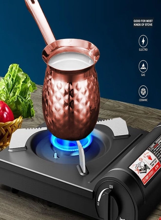 Hammered Stainless Steel Turkish Coffee Pot - 13.5 Oz 400 Ml